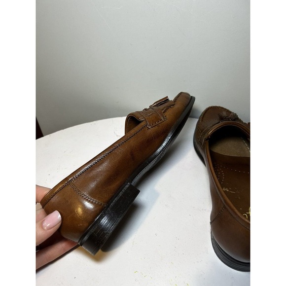 Oleg Cassini Tassel Loafers Brown Leather Dress Shoe Men Size 8 Made In Brazil - Picture 4 of 6